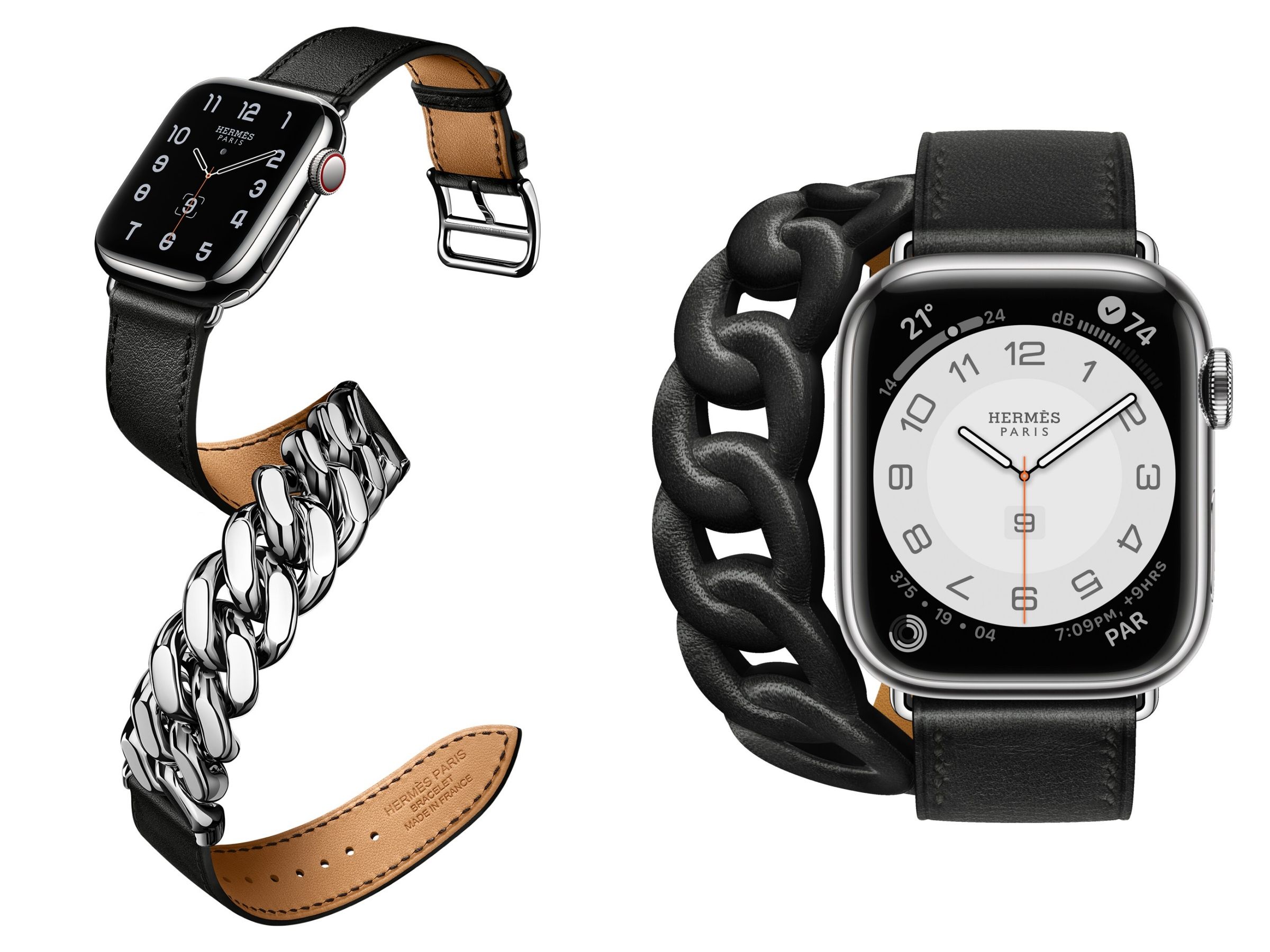 Apple Watch Hermes 8 系列 Gourmette Swift小牛皮雙圈錶帶，NT＄54,800。（圖／品牌提供）